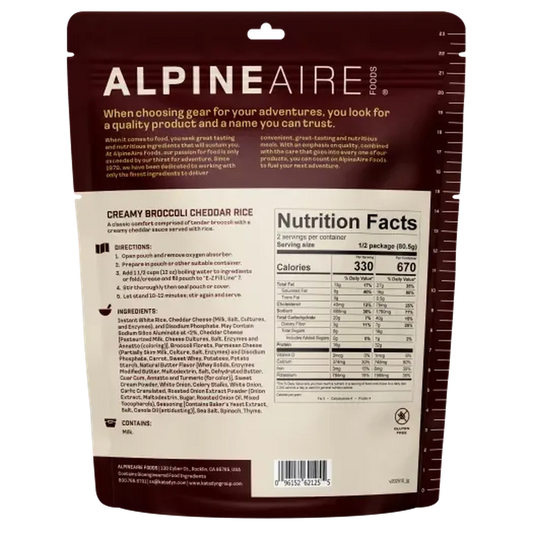 AlpineAire Creamy Broccoli Cheddar Rice-Food - Backpacking-AlpineAire-Appalachian Outfitters