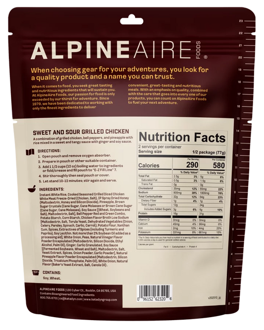 AlpineAire Sweet and Sour Grilled Chicken-Food - Backpacking-AlpineAire-Appalachian Outfitters
