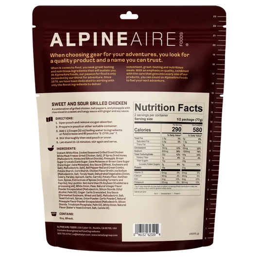 AlpineAire Sweet and Sour Grilled Chicken-Food - Backpacking-AlpineAire-Appalachian Outfitters