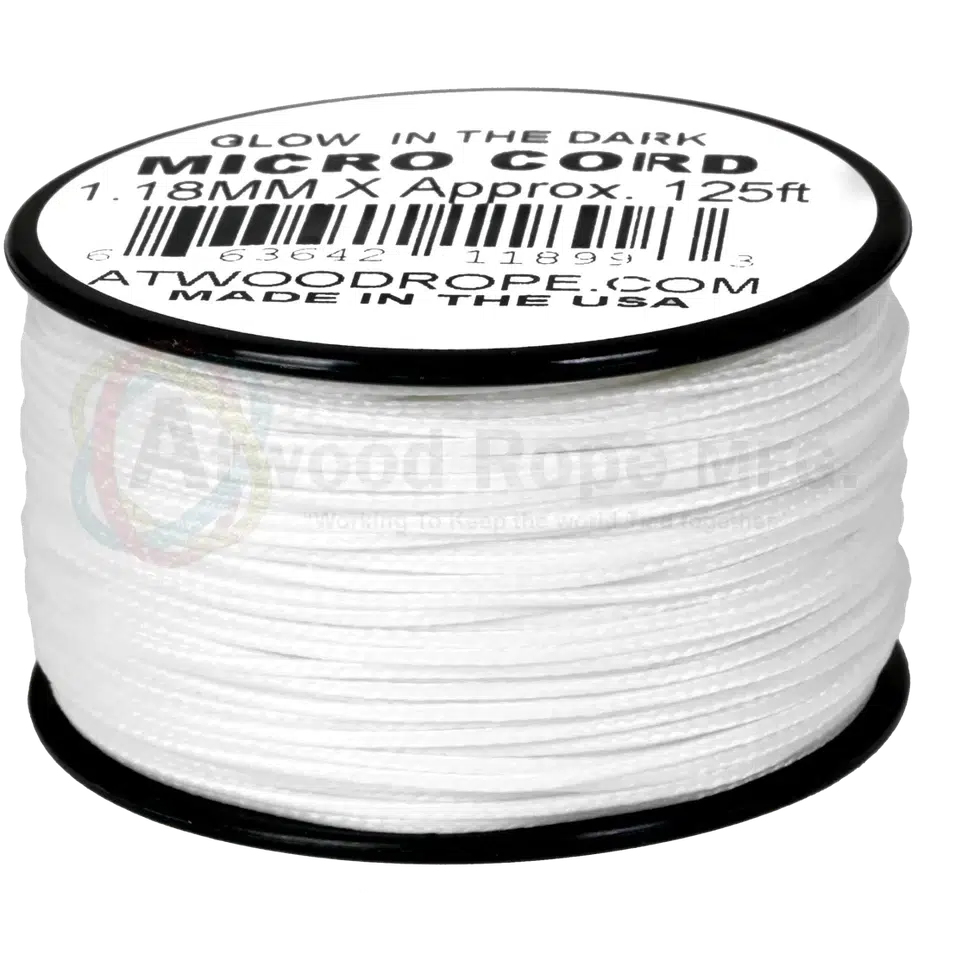 Atwood Rope Glow in the Dark - 35 LB Micro Cord - 1.18MM X 125 FT Spool-Climbing - Ropes-Atwood Rope-Appalachian Outfitters
