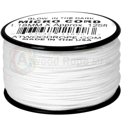 Atwood Rope Glow in the Dark - 35 LB Micro Cord - 1.18MM X 125 FT Spool-Climbing - Ropes-Atwood Rope-Appalachian Outfitters