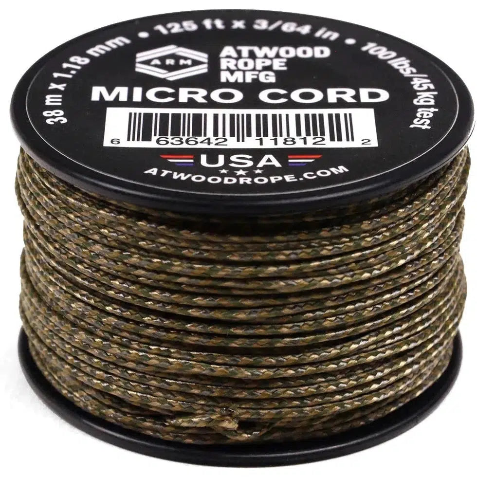 Atwood Rope Micro Cord - 100 LB - 1.18MM X 125 FT Spool-Climbing - Ropes-Atwood Rope-M Camouflage-Appalachian Outfitters
