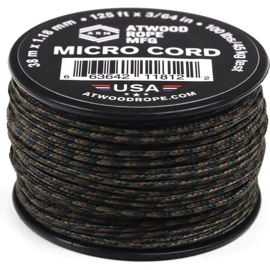 Atwood Rope Micro Cord - 100 LB - 1.18MM X 125 FT Spool-Climbing - Ropes-Atwood Rope-Woodland Camo-Appalachian Outfitters