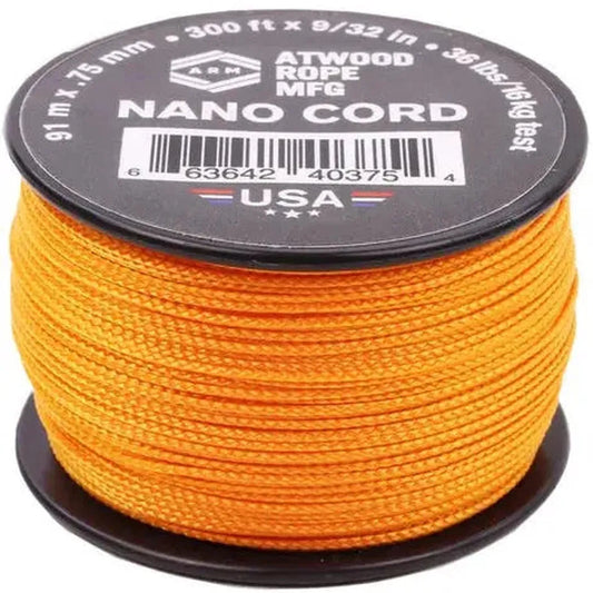 Atwood Rope Nano Cord - 36 LB - 0.75MM X 300 FT Spool - Assorted Colors-Camping - Accessories - Rope and Cordage-Atwood Rope-Alloy Orange-Appalachian Outfitters