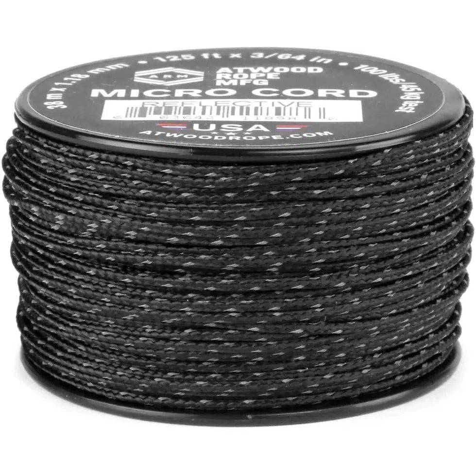 Atwood Rope Reflective Cord - 100 LB Mirco Cord - 1.18MM X 125 FT