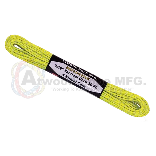 Atwood Rope Reflective Cord - 275 LB Tactical Cord - 2.4MM X 50 FT-Climbing - Ropes-Atwood Rope-Neon Yellow-Appalachian Outfitters