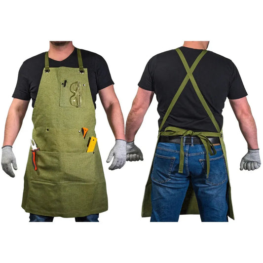 Beavercraft Adjustable Green Canvas Work Apron-Camping - Accessories-Beavercraft-Appalachian Outfitters