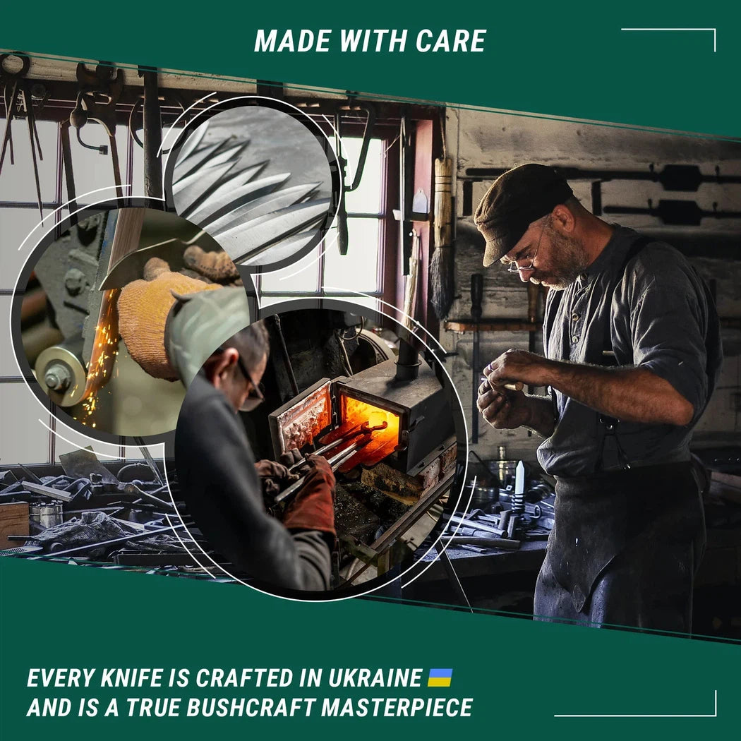 Beavercraft Dusk-Carbon Steel Bushcraft Knife With Ferro Rod And LeatherSheath-Camping - Accessories - Knives-Beavercraft-Appalachian Outfitters