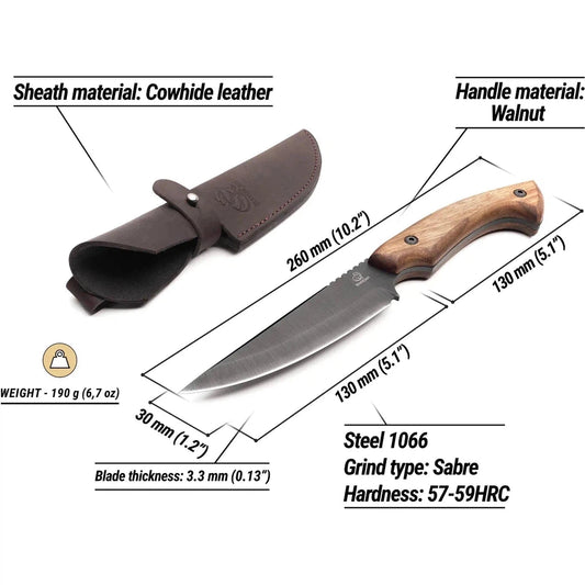 Beavercraft Hunting Knife with Leather Sheath-Camping - Accessories - Knives-Beavercraft-Appalachian Outfitters