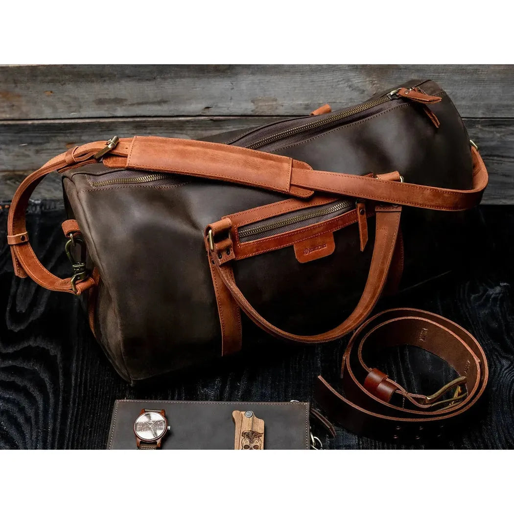 Beavercraft Journey - Leather Travel Luggage Duffel Bag-Accessories - Bags-Beavercraft-Appalachian Outfitters