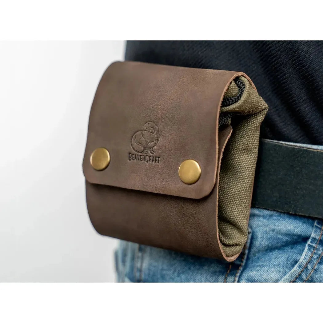 Beavercraft Leather & Canvas Bushcraft Foraging Belt Bag Pouch for Camping-Camping - Accessories-Beavercraft-Appalachian Outfitters