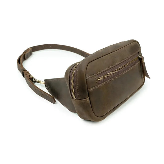 Beavercraft Quest - Leather Waist Bag Fanny Pack Bum Bag for Men and Women-Accessories - Bags-Beavercraft-Chocolate-Appalachian Outfitters