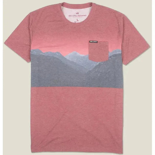 Belong Designs Men's Graphic Traverse Tek Tee-Men's - Clothing - Tops-Belong Designs-Grandview Red-M-Appalachian Outfitters