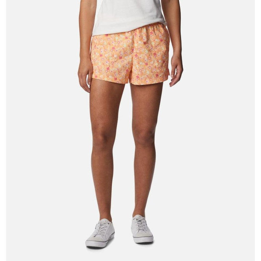 Women's Sandy River II Printed Short-Women's - Clothing - Bottoms-Columbia Sportswear-Peach, Mini Hibiscus-XS-Appalachian Outfitters