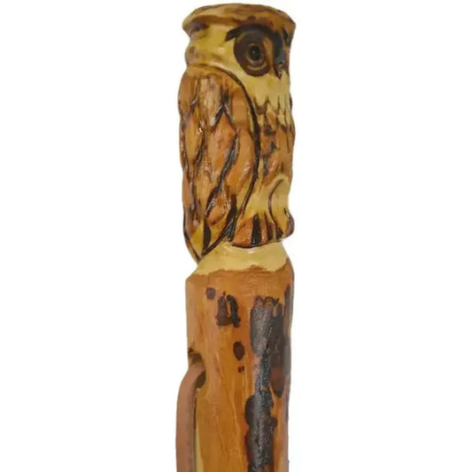 Creation Carvings Walking Stick with Owl Carving-Camping - Trekking Poles - Walking Sticks-Creation Carvings-Appalachian Outfitters
