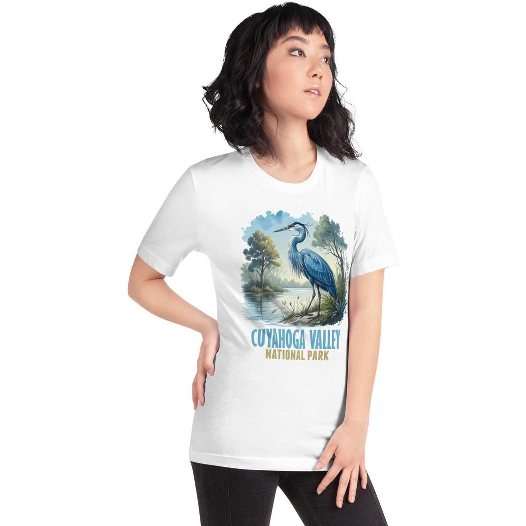 Cuyahoga Valley Clothing Company CVNP Blue Heron T-Shirt-Unisex - Clothing - Tops-Cuyahoga Valley Clothing Company-Appalachian Outfitters