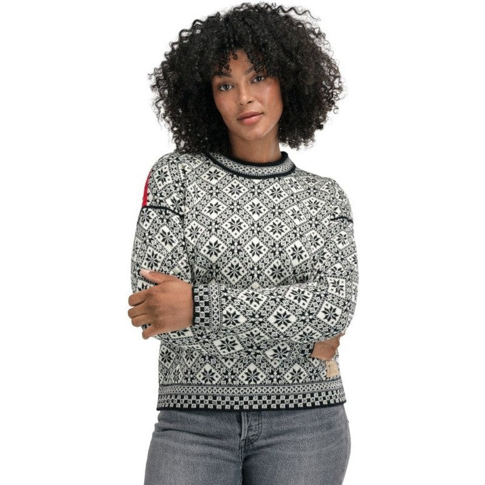 Women's Bjoroy Sweater-Women's - Clothing - Tops-Dale Of Norway-Black/Off White/Raspberry-S-Appalachian Outfitters