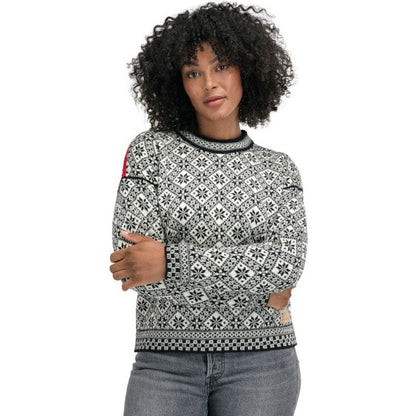 Women's Bjoroy Sweater-Women's - Clothing - Tops-Dale Of Norway-Black/Off White/Raspberry-S-Appalachian Outfitters