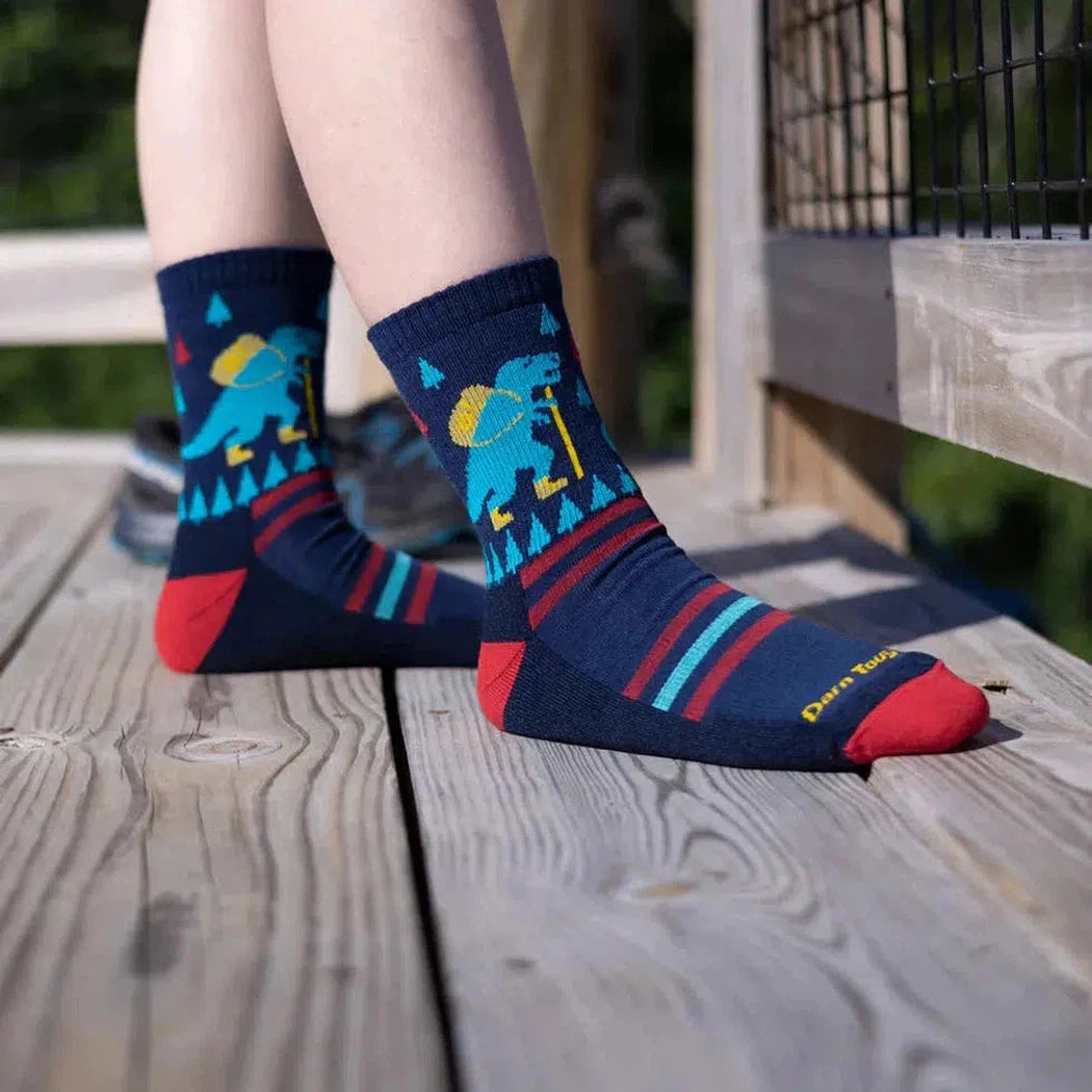 Kid's Ty-Ranger-Saurus Micro Crew Lightweight with Cushion-Accessories - Socks - Kids-Darn Tough-Appalachian Outfitters