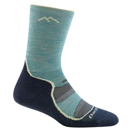Women's Light Hiker Micro Crew Lightweight with Cushion-Accessories - Socks - Women's-Darn Tough-Aqua-S-Appalachian Outfitters