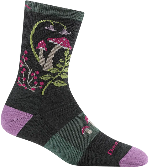 Darn Tough Women's Mellow Mushrooms Micro Crew Lightweight Hiking Socks-Accessories - Socks - Women's-Darn Tough-Charcoal-M-Appalachian Outfitters