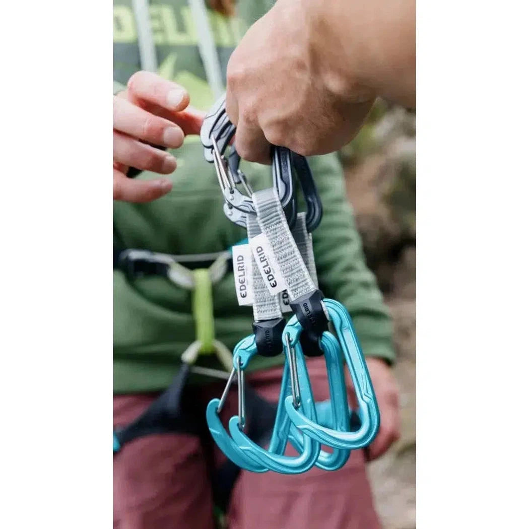 Pure Wire Set Sixpack, 10cm-Climbing - Hardware - Quickdraws-Edelrid-Slate/Icemint-Appalachian Outfitters