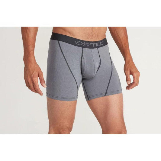 Exofficio Men's Give-N-Go Sport 2.0 Boxer Brief 6"-Men's - Clothing - Underwear-Exofficio-Steel Onyx/Blac-S-Appalachian Outfitters