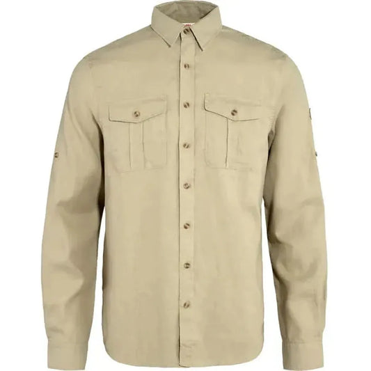 Fjallraven Men's Övik Travel Long Sleeve Shirt-Men's - Clothing - Tops-Fjallraven-Sand Stone-M-Appalachian Outfitters
