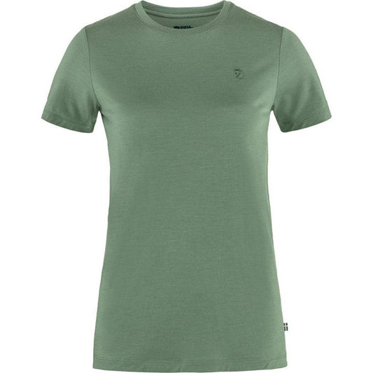 Women's Abisko Wool Short Sleeve-Women's - Clothing - Tops-Fjallraven-Patina Green-S-Appalachian Outfitters
