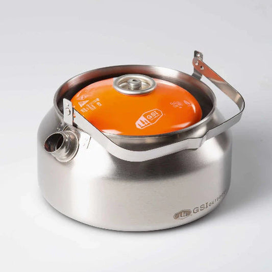 GSI Outdoors Glacier Stainless Tea Kettle - 1 QT-Camping - Accessories-GSI Outdoors-Appalachian Outfitters