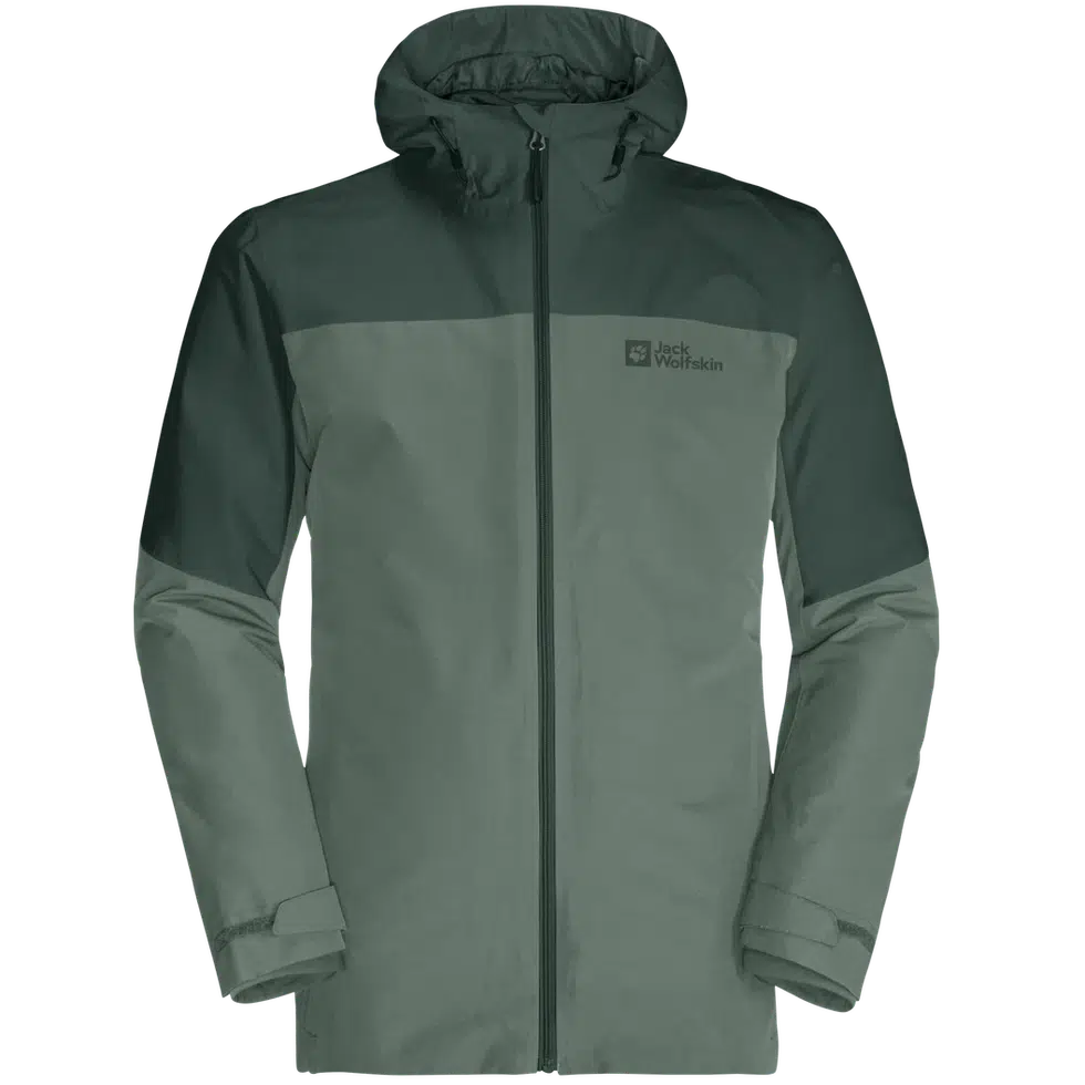 Men's Glaabach 3in1 Jacket-Men's - Clothing - Jackets & Vests-Jack Wolfskin-Black Olive-M-Appalachian Outfitters