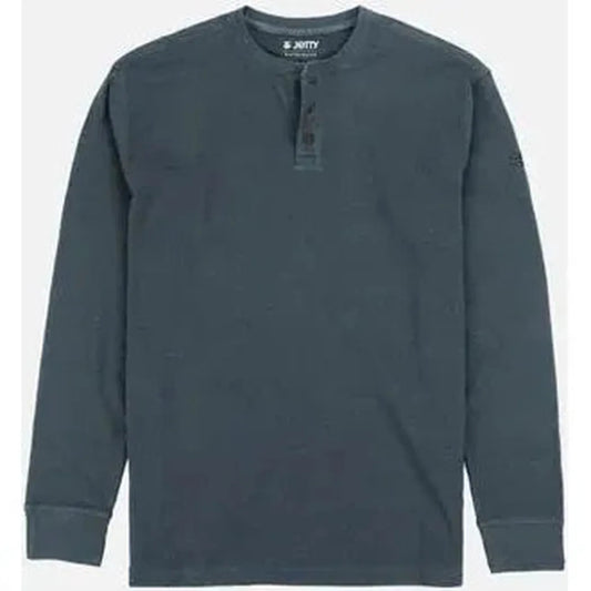 Jetty Men's Seabed Waffle Henley Long Sleeve-Men's - Clothing - Tops-Jetty-Navy-M-Appalachian Outfitters