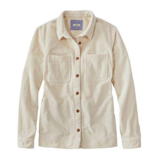 L.L.Bean Sample - Women's Comfor Corduroy Relaxed Shirt-Women's - Clothing - Tops-L.L.Bean-Pale Khaki-M-Appalachian Outfitters