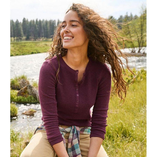 L.L.Bean Sample - Women's Waffle Knit Henley-Women's - Clothing - Tops-L.L.Bean-Appalachian Outfitters