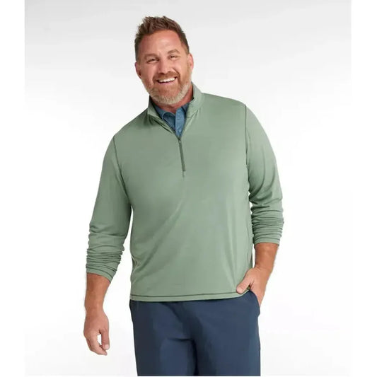 L.L.Bean Men's Everyday SunSmart Tee, Long-Sleeve Quarter-Zip-Men's - Clothing - Tops-L.L.Bean-Appalachian Outfitters