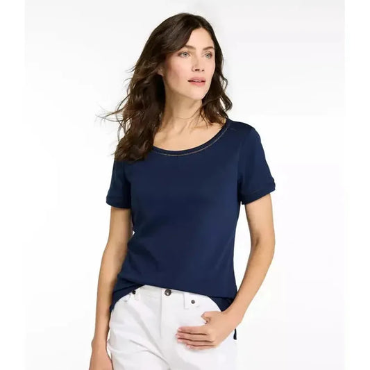L.L.Bean Women's Pima Cotton Tee, Short-Sleeve Jewelneck-Women's - Clothing - Tops-L.L.Bean-Appalachian Outfitters