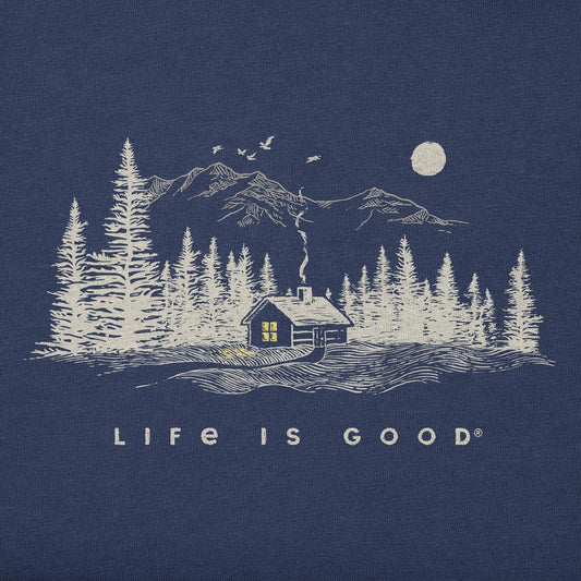 Life is Good Men's Cabin Escape Long Sleeve Crusher Tee-Men's - Clothing - Tops-Life is Good-Appalachian Outfitters