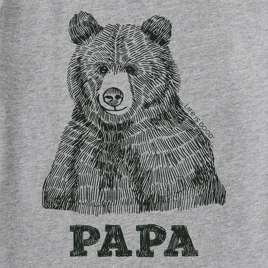 Life is Good Men's Fineline Papa Bear Short Sleeve Crusher Tee-Men's - Clothing - Tops-Life is Good-Appalachian Outfitters