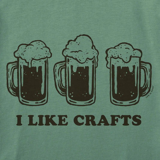 Life is Good Men's I Like Crafts Beers Shortsleeve Crusher-Men's - Clothing - Tops-Life is Good-Appalachian Outfitters