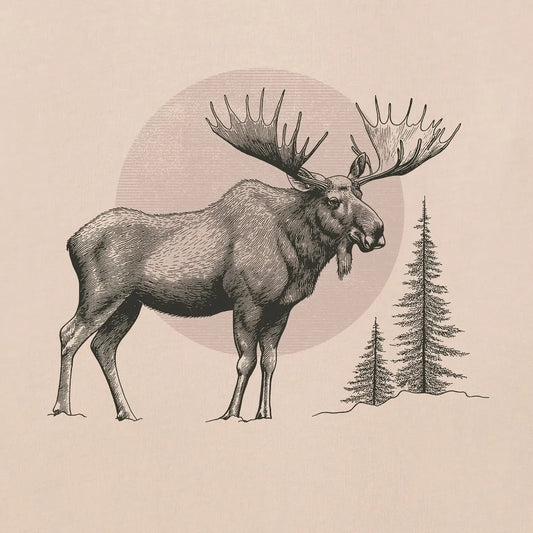 Life is Good Men's Moose Moon Short Sleeve Crusher Tee-Men's - Clothing - Tops-Life is Good-Appalachian Outfitters