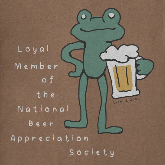 Life is Good Men's National Beer Appreciation Frog Short Sleeve Tee-Men's - Clothing - Tops-Life is Good-Appalachian Outfitters
