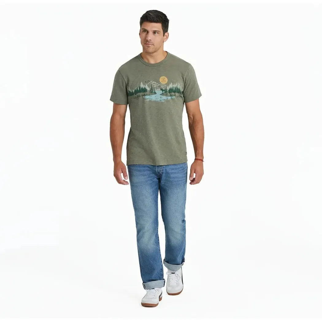 Life is Good Men's Rural Linework Landscape Textured Slub Tee-Men's - Clothing - Tops-Life is Good-Appalachian Outfitters