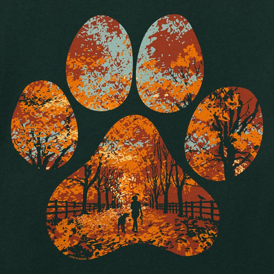 Life is Good Women's Autumn Dog Walk Long Sleeve Crusher Tee-Women's - Clothing - Tops-Life is Good-Appalachian Outfitters