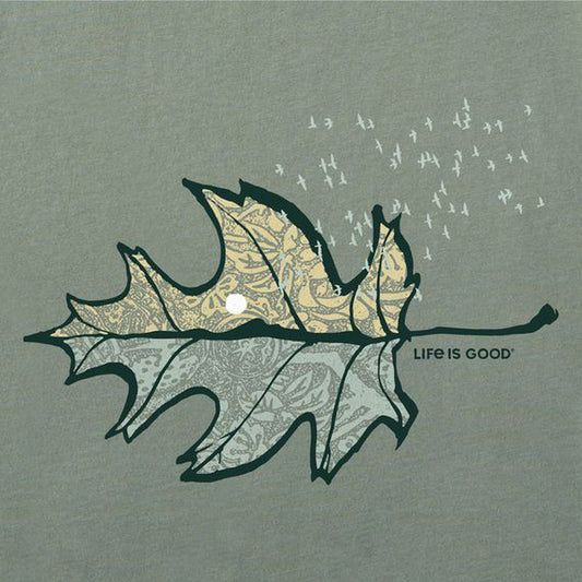 Life is Good Women's Autumn Leafscape Long Sleeve Crusher Vee-Women's - Clothing - Tops-Life is Good-Appalachian Outfitters