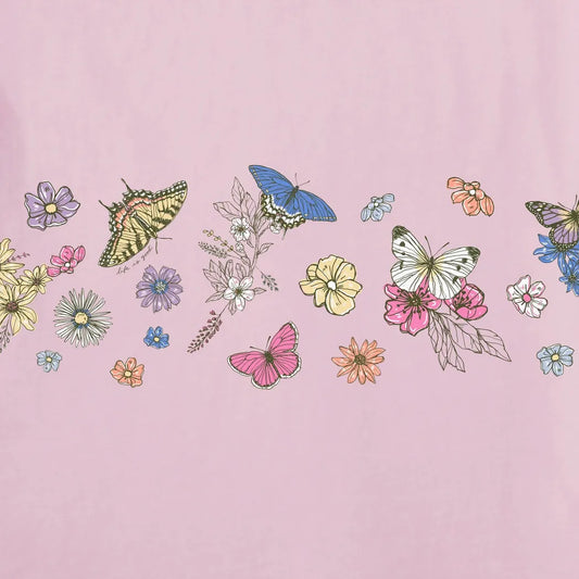 Life is Good Women's Butterflies In The Garden Short-Women's - Clothing - Tops-Life is Good-Appalachian Outfitters