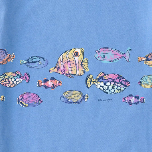 Life is Good Women's School of Tropical Fish Short Sleeve Crusher-LITE Tee-Women's - Clothing - Tops-Life is Good-Appalachian Outfitters