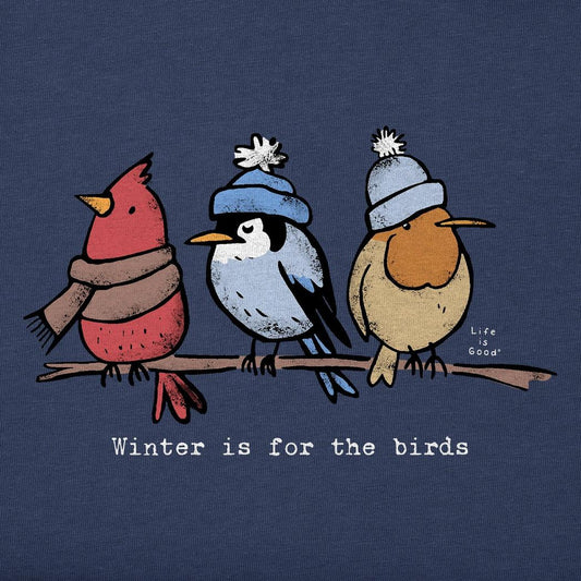 Life is Good Women's Shady Winter is for the Birds Long Sleeve Crusher Vee-Women's - Clothing - Tops-Life is Good-Appalachian Outfitters