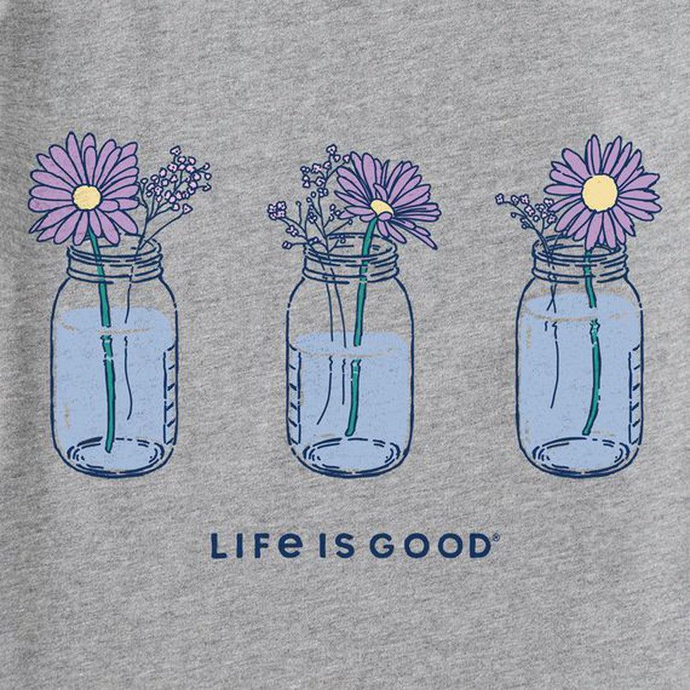 Life is Good Women's Short Sleeve Crusher Tee Floral Jars-Women's - Clothing - Tops-Life is Good-Appalachian Outfitters