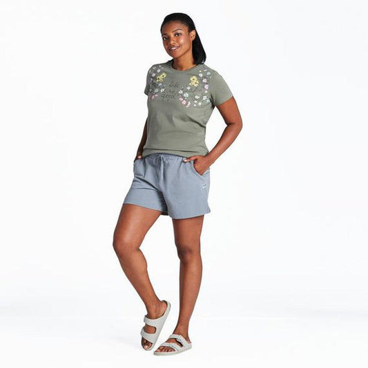 Life is Good Women's Solid Crusher-Flex Shorts-Women's - Clothing - Bottoms-Life is Good-Appalachian Outfitters