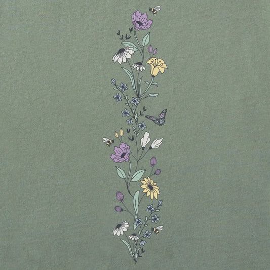 Life is Good Women's Wildflowers and Bees Long Sleeve Crusher Boxy Tee-Women's - Clothing - Tops-Life is Good-Appalachian Outfitters